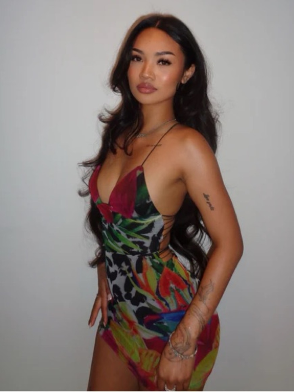 Fashion Nova Mariposa Printed Mesh Mini Dress - Multi Color Small